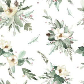 Christmas Magnolia White| large scale floral| Renee Davis