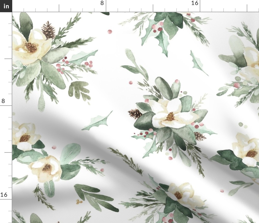 Christmas Magnolia White| large scale floral| Renee Davis