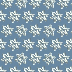 Snowflakes on Blue Christmas Holiday Winter Design - SMALL Scale - UnBlink Studio by Jackie Tahara