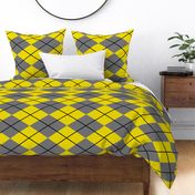 gray yellow argyle with black lines