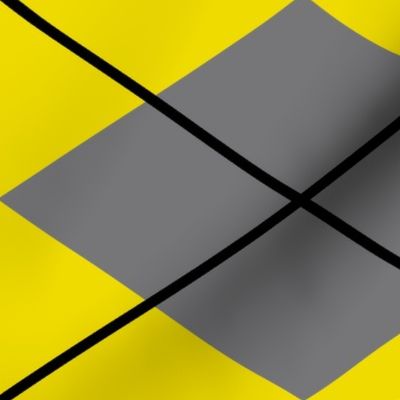 gray yellow argyle with black lines