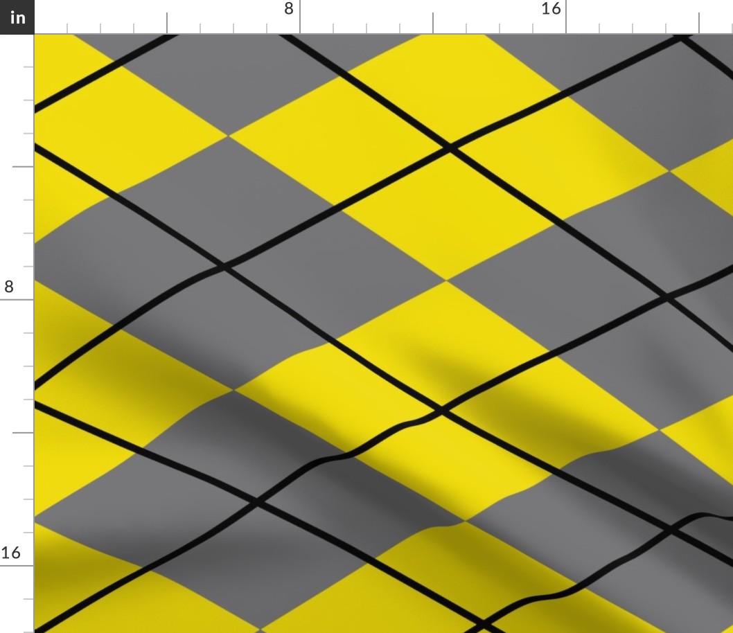 gray yellow argyle with black lines