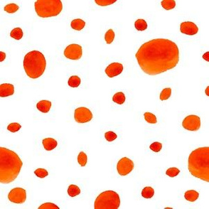 Orange Modern Watercolor Polka Dot