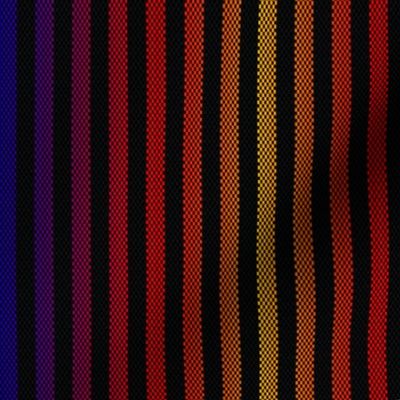 Narrow Rainbow Ticking Stripe on Black 2