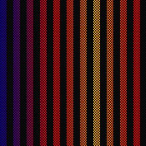 Narrow Rainbow Ticking Stripe on Black 2