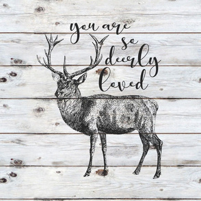 You Are So Deerly Loved shiplap wood- 18 inch square