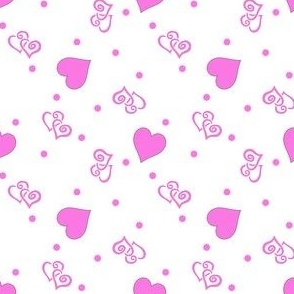 double hearts bright pink