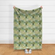 Bold floral tapestry - forest