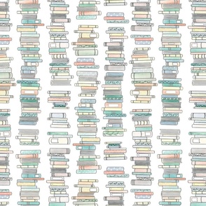 Watercolor Book Stacks and Spines