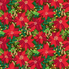 Maximalist Holiday Poinsettias by Angel Gerardo - Small Scale