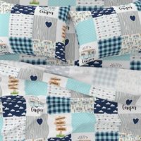 8 in Happy Camper//Aqua - Wholecloth Cheater Quilt