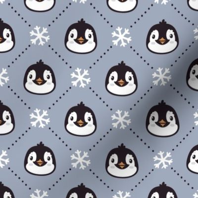 Winter penguins. Christmas design. Medium scale