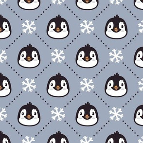 Winter penguins. Christmas design. Medium scale