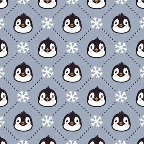 Winter penguins. Holiday design. Small scale