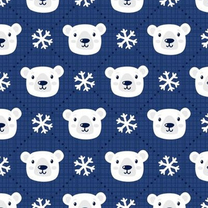 Winter polar bears. Holiday Christmas design. Medium scale