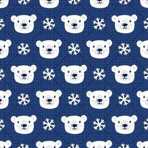 Winter polar bear. Holiday Christmas design. Small scale