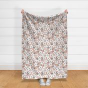 Hibiscus flowers and tropical island boho blossom beach vibes and summer hawaii nursery design coral peach gray white LARGE