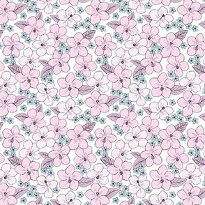 Hibiscus liberty flowers and tropical island boho blossom beach vibes and summer hawaii nursery design pale pink lilac blue pastel girls SMALL