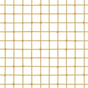 Mustard grid on white bac