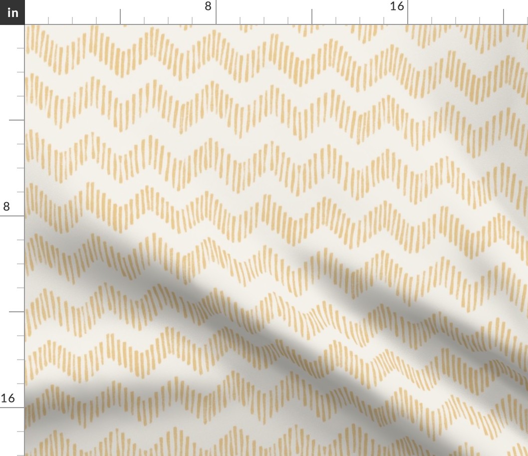 Geometric Zigs and Zags Golden Cream