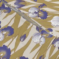 Irises in violet and antique gold