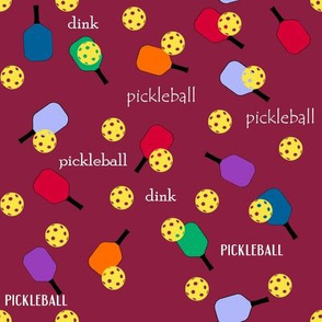 Pickleball-Burgundy Background