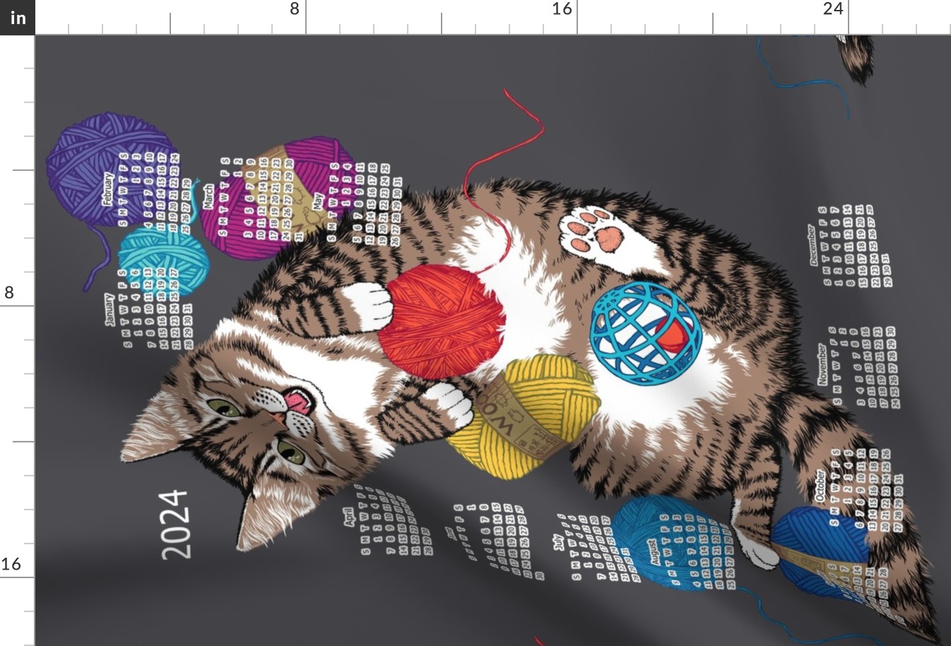 2024 calendar cat and yarn