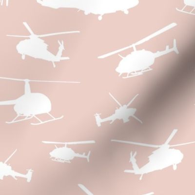 Helicopter Silhouettes on Blush // Large