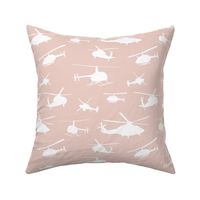 Helicopter Silhouettes on Blush // Large
