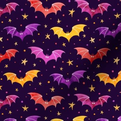  Watercolor Bats Warm Purple