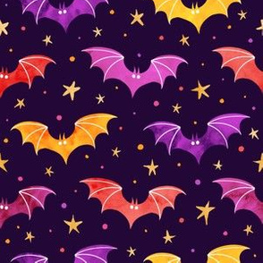  Watercolor Bats Warm Purple