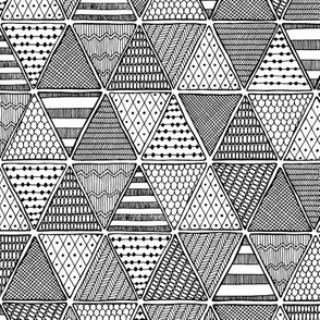 Stylized triangles - black and white