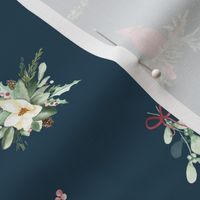 Christmas Cardinal Blue |Magnolia holly wreath misteltoe |Renee Davis 