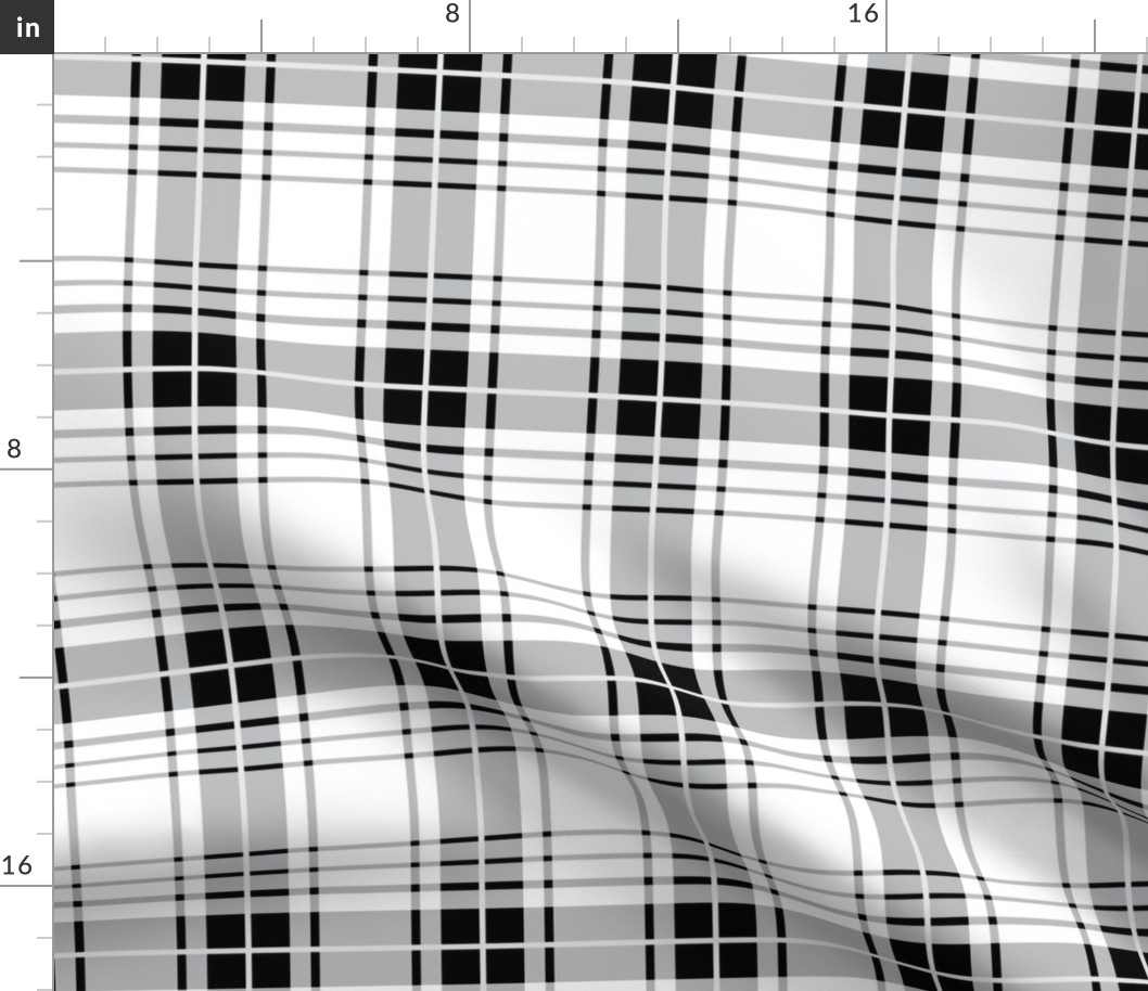 Black and White Plaid - Large Scale