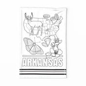 Arkansas Coloring In Tea Towel