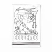 Colorado Coloring In Tea Towel