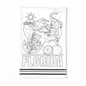 Florida Coloring In Tea Towel