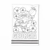 Georgia Coloring In Tea Towel