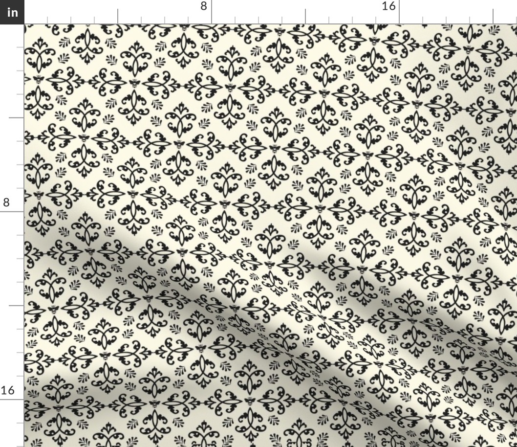 classic black and ivory bee modern farmhouse cottage block pattern terriconraddesigns