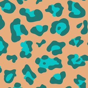 Aqua Tangerine Leopard Print