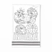 Indiana Coloring In Tea Towel