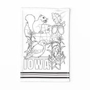 Iowa Coloring In Tea Towel