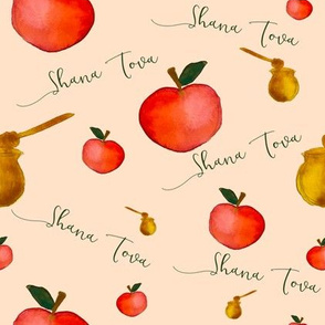 Apples and Honey Shana Tova in Tan