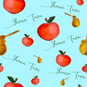 Apples and Honey Shana Tova in BLue