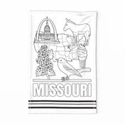 Missouri Coloring In Tea Towel