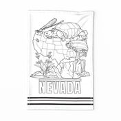 Nevada Coloring In Tea Towel
