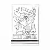 North Carolina Coloring In Tea Towel