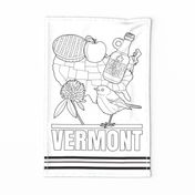 Vermont Coloring In Tea Towel