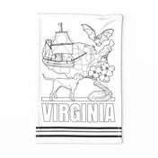 Virginia Coloring In Tea Towel