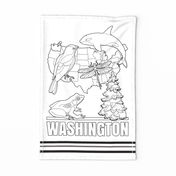 Washington Coloring In Tea Towel